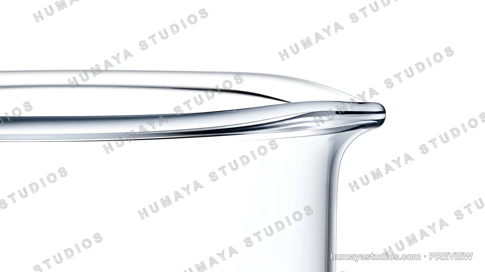 Glass Beaker Rim Close Up for Laboratory Science and Chemical Research