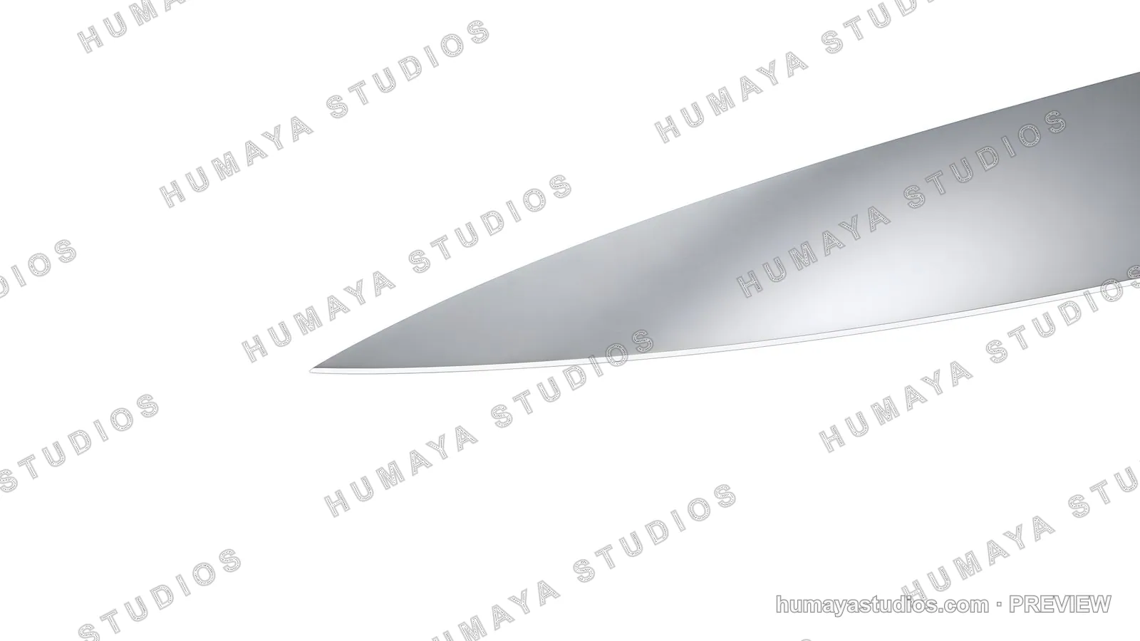 Sharp kitchen knife blade close up, macro steel edge