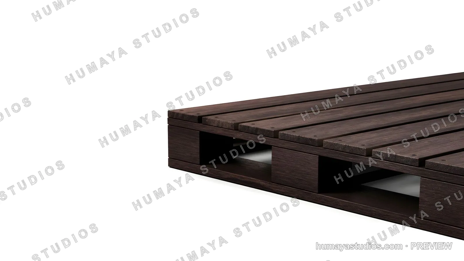 Wooden Pallet Close Up on White Background