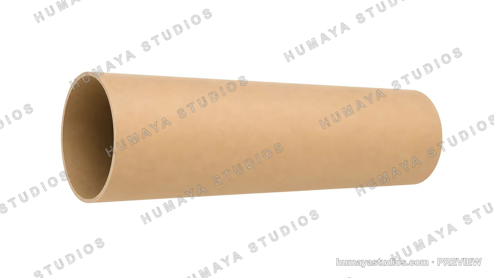 Brown Cardboard Paper Tube Isolated on White Background