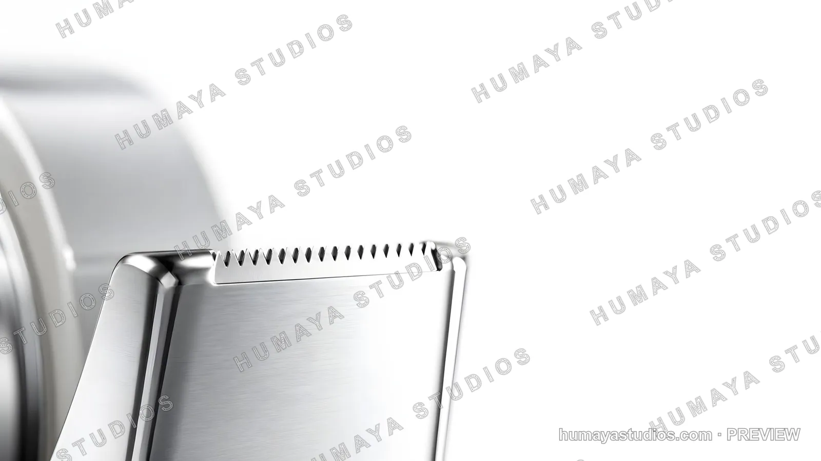 Macro Shot of Metallic Tape Dispenser Cutting Blade