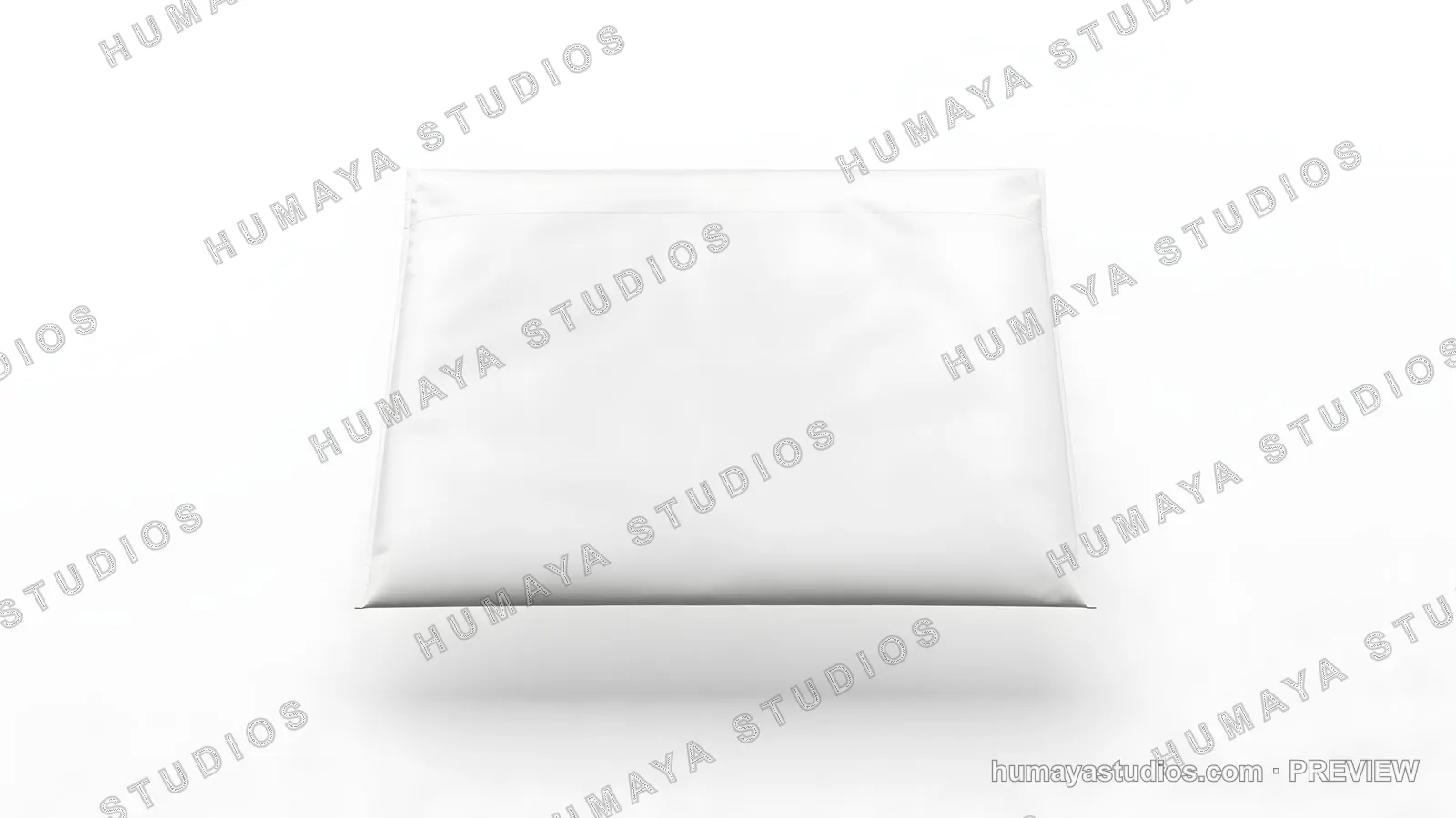 Blank white shipping envelope isolated mockup on clean white background