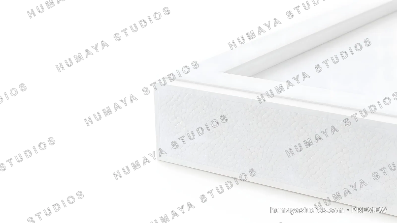White Stigrofoam Packaging Box Corner Close Up