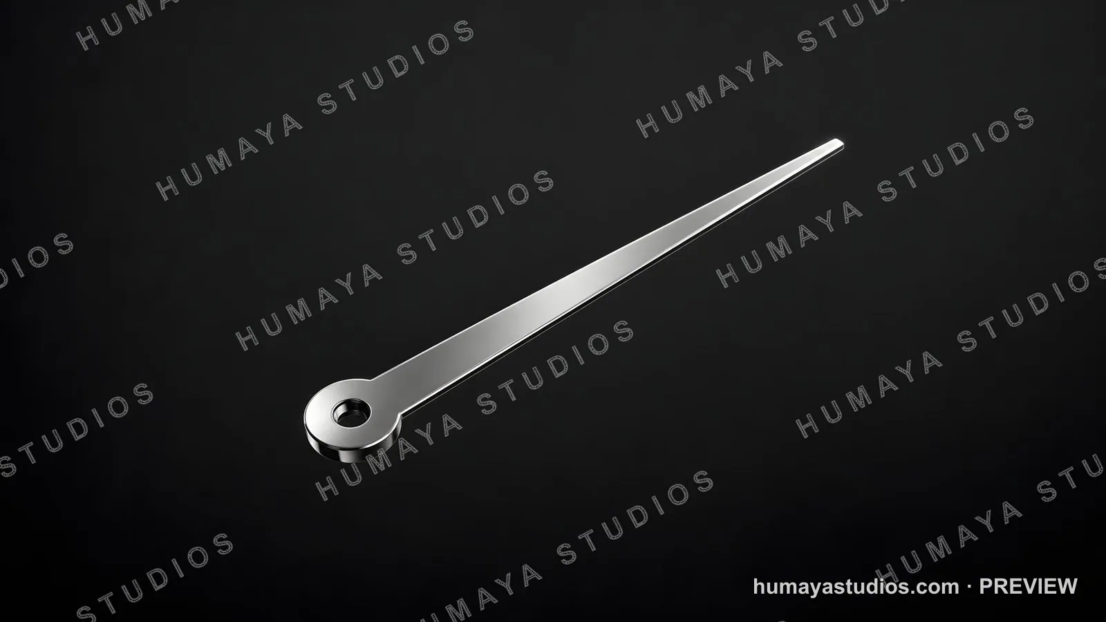 Polished Metal Clock Hand Pointer on Dark Background
