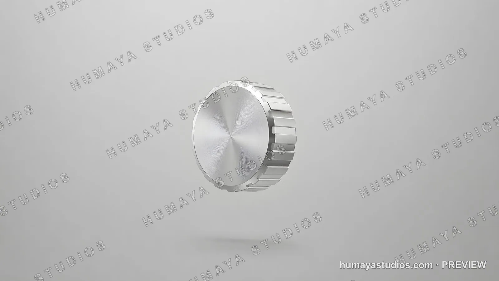 Metallic Control Knob on Neutral Background