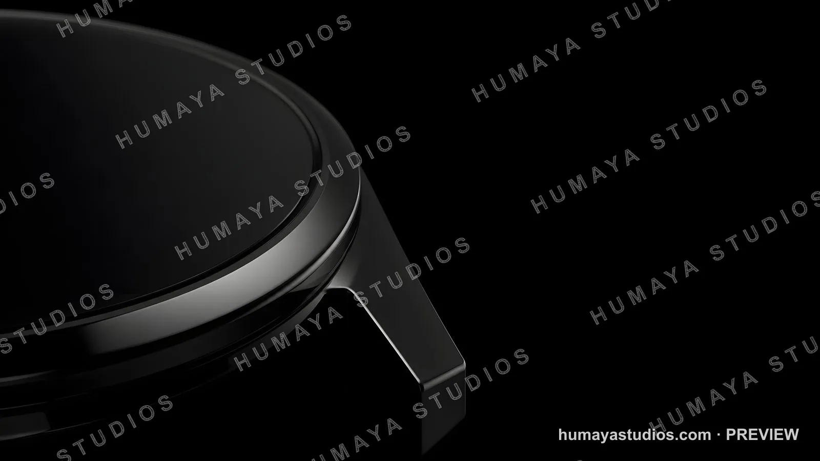 Sleek Black Smartwatch Case with Minimalist Design Close-Up