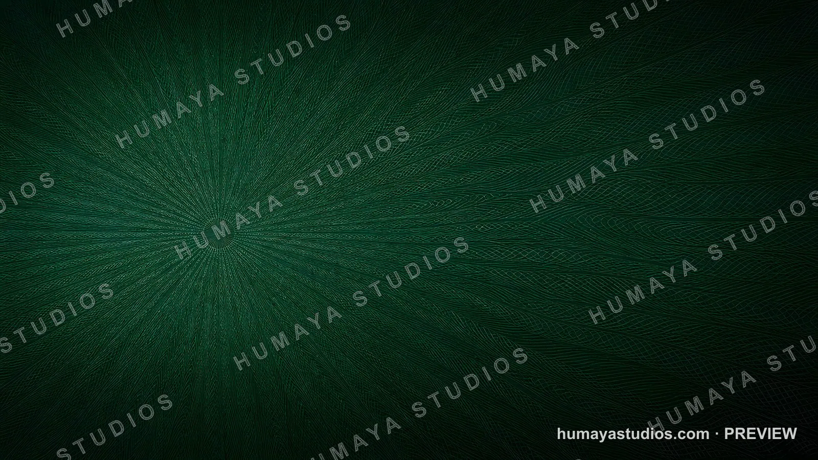 Dark green guilloche background texture with abstract radial pattern
