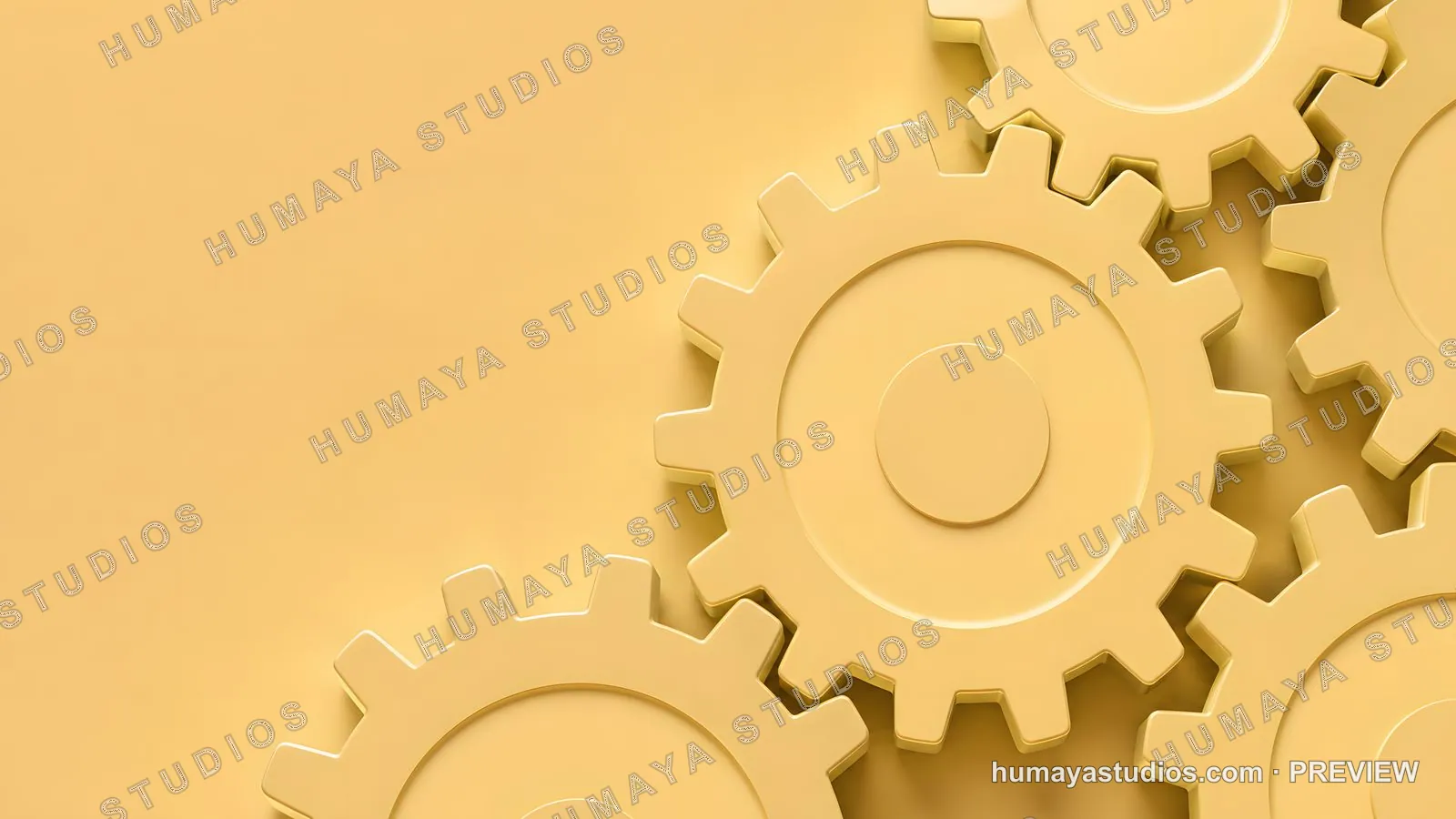 Yellow Gears and Cogs Mechanism on Background