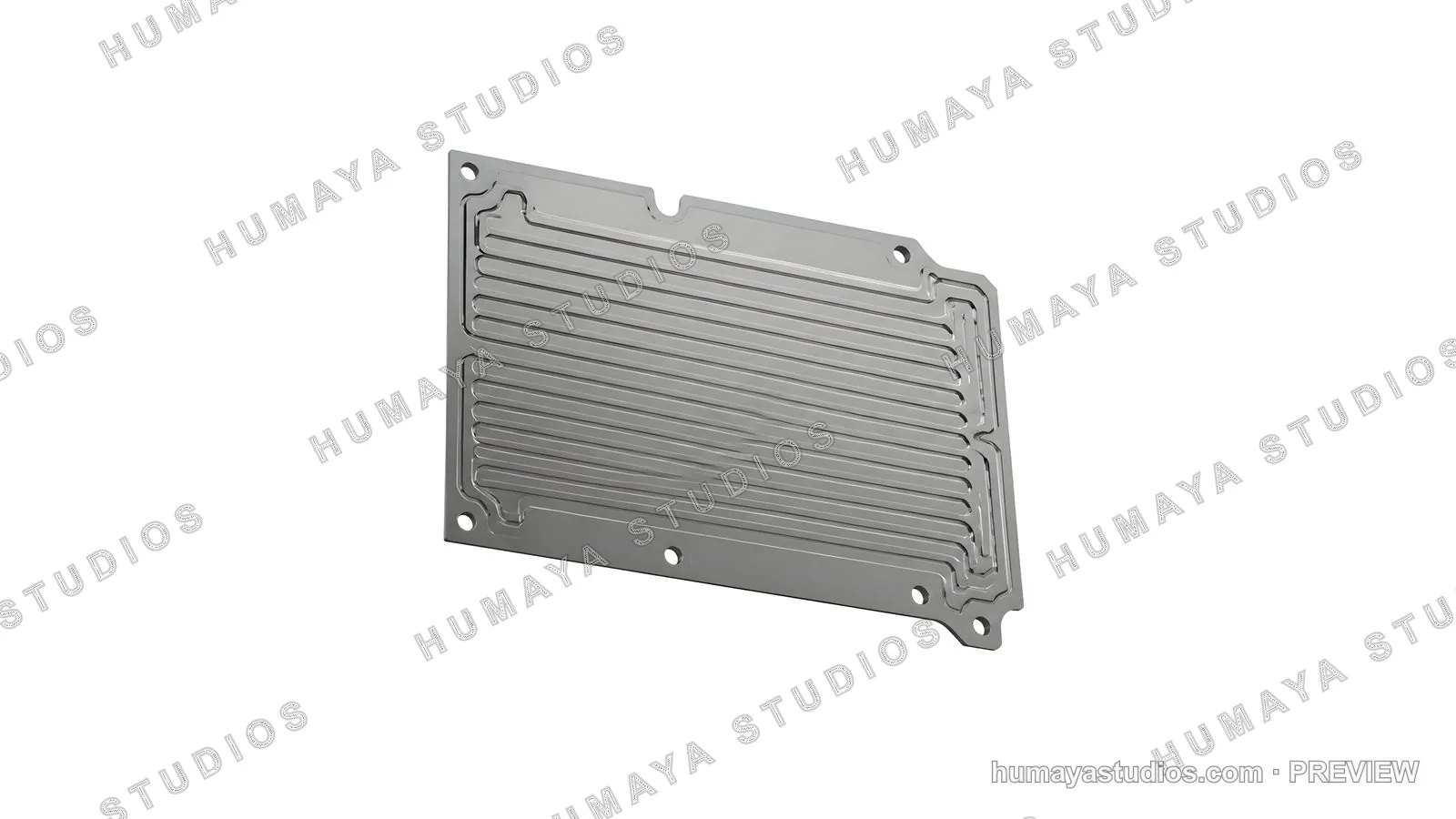 Metallic liquid cooling plate with microchannel fins