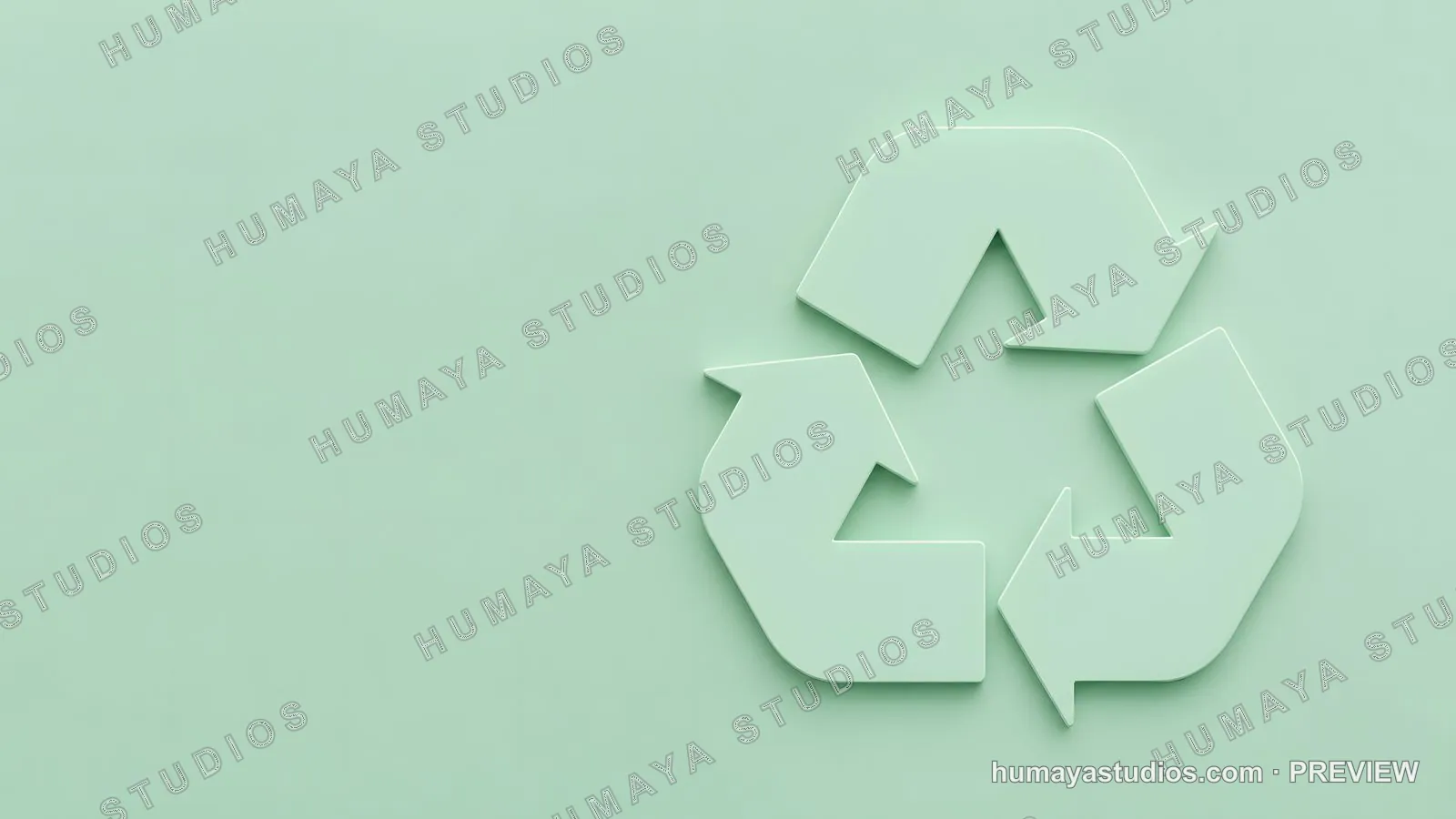 Recycling Symbol on Green Background: Eco-Friendly 3D Render