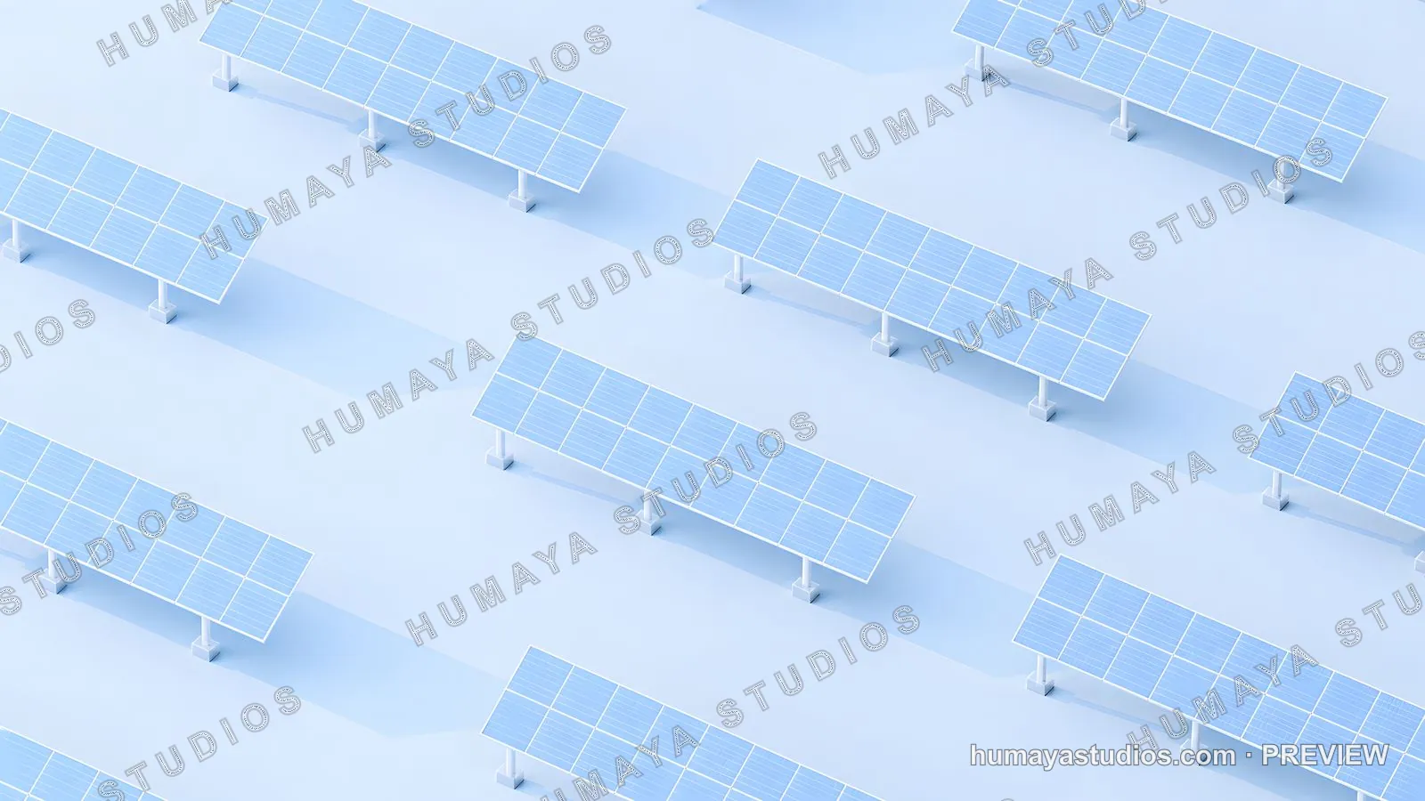 Isometric Solar Panel Farm Clean Energy Background