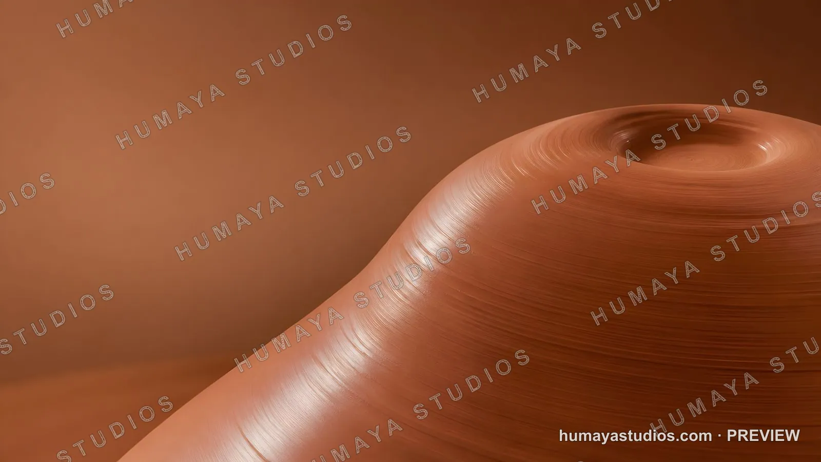 Terracotta Ceramic Pottery Vase with Textured Grooves