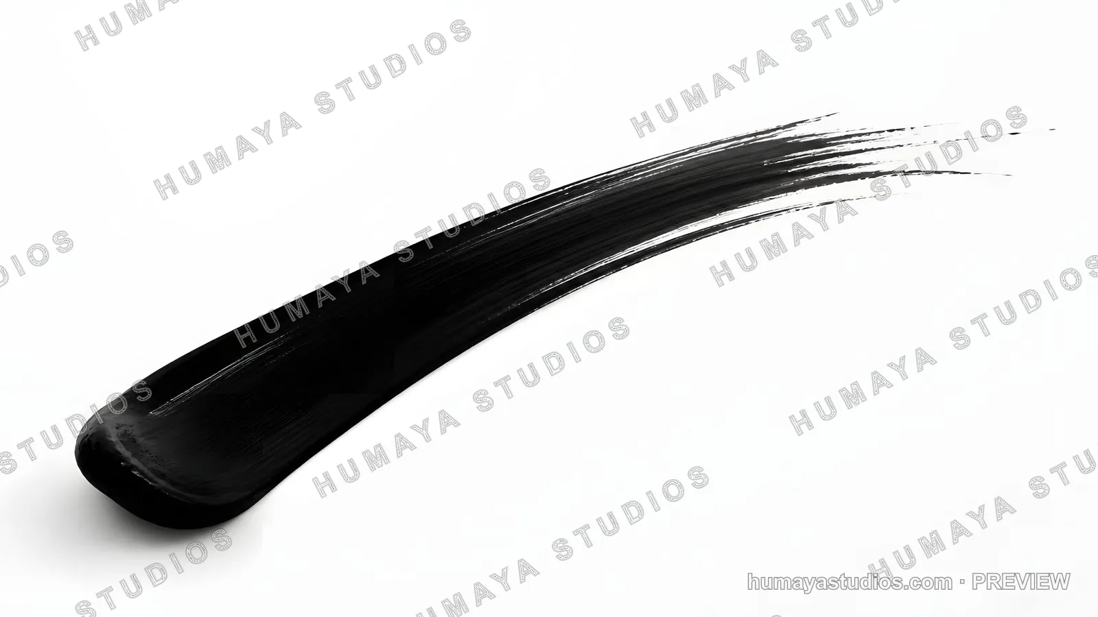 Black paint brush stroke isolated on white background