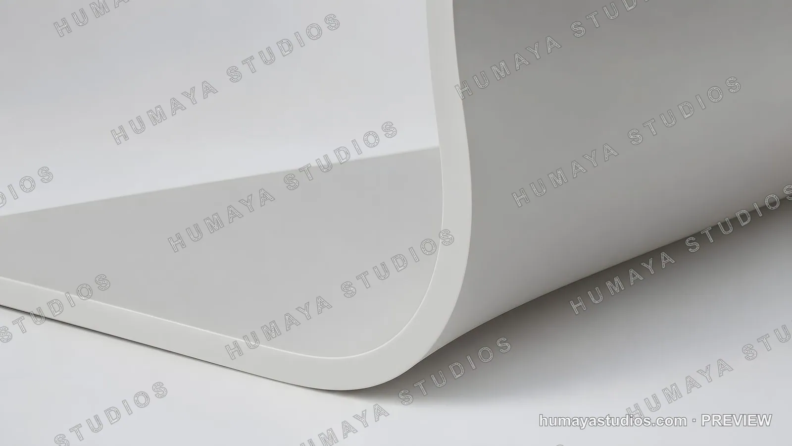 Minimalist White Curved Architectural Structure Close-Up