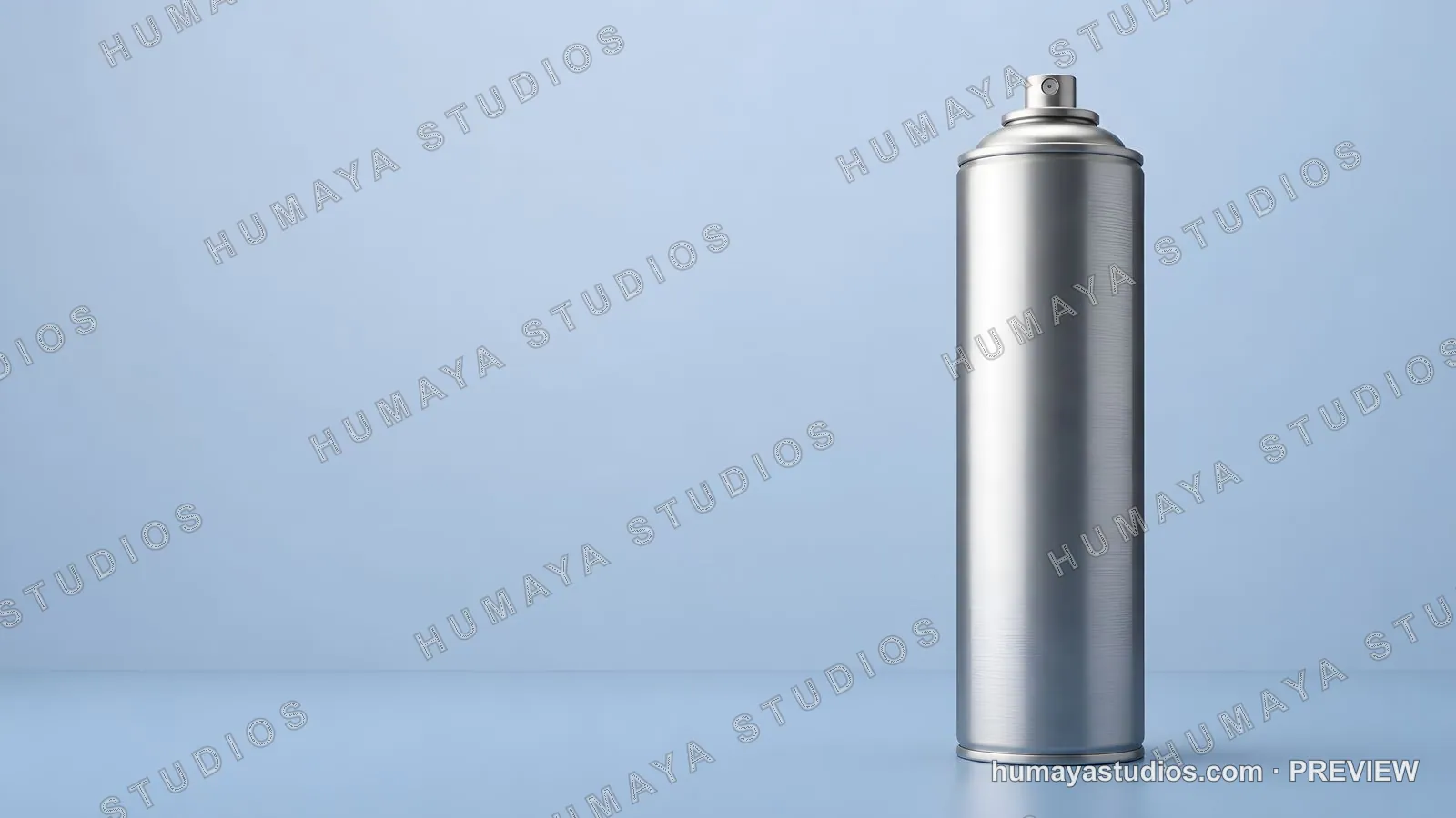 Metal Spray Can Isolated on Blue Background