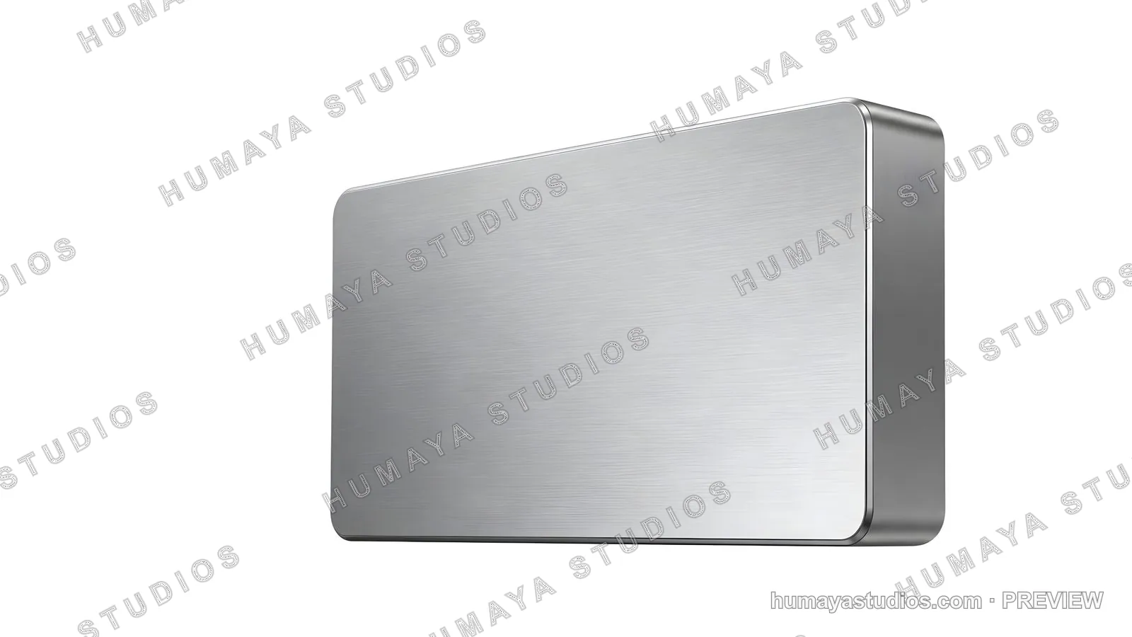 Sleek Brushed Silver Metal Case Enclosure on White Background