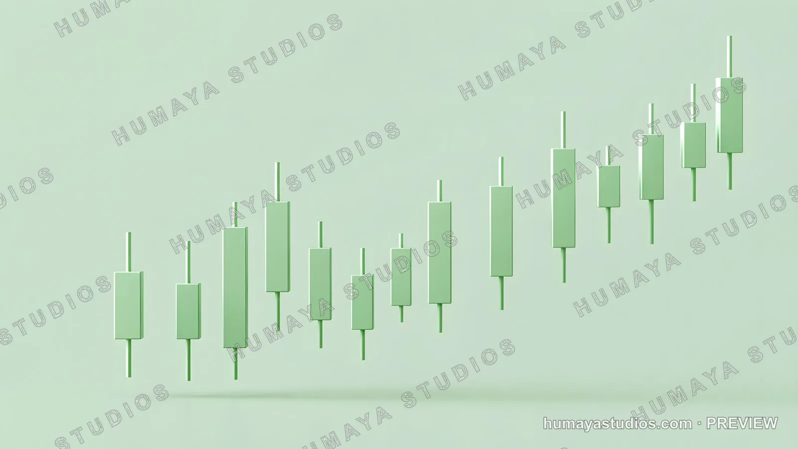 Green Trading Candlestick Chart Stock Market Growth