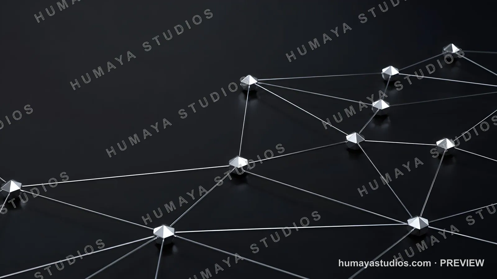 Futuristic silver neural network node structure background