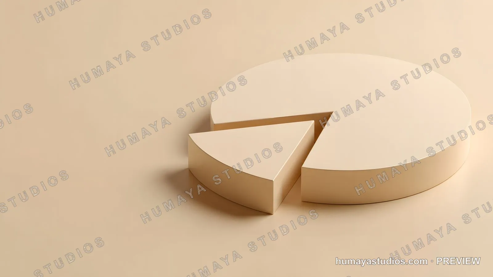 Beige Pie Chart Infographic Element 3D Render
