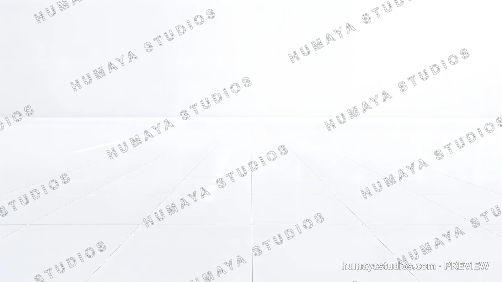 Minimalist White Studio Room with Reflective Tiled Floor