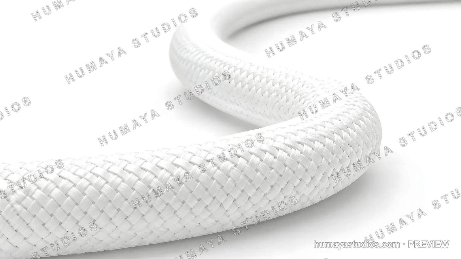 White Braided Rope on White Background