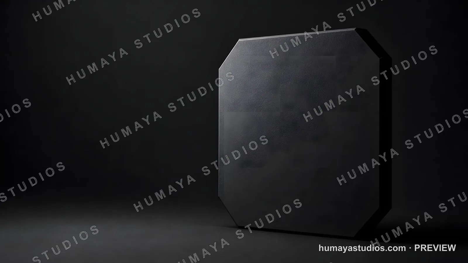 Dark Octagonal Pedestal on Black Studio Background