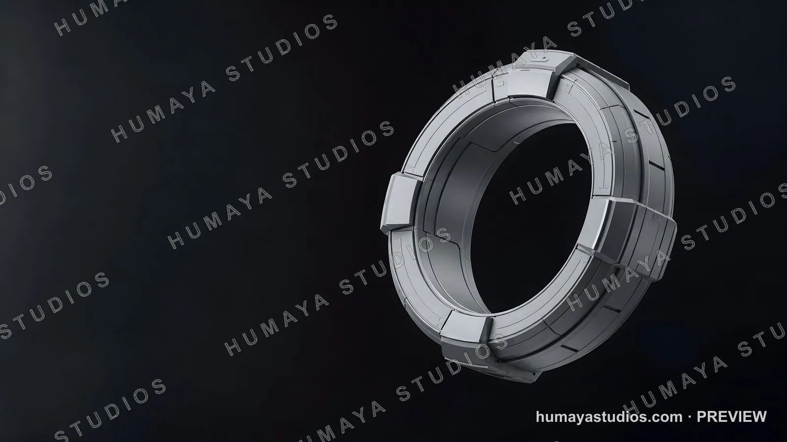 Sci-Fi Ring Portal with Futuristic Industrial Design