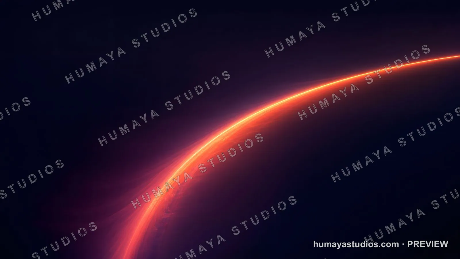 Glowing Red Curved Light Wave in Space