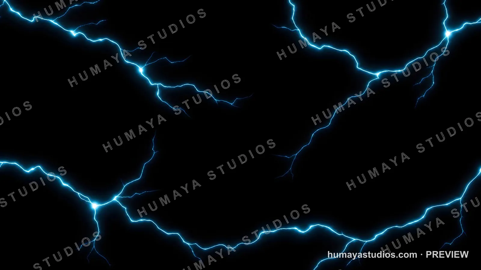Electric Lightning Bolts on Black Background