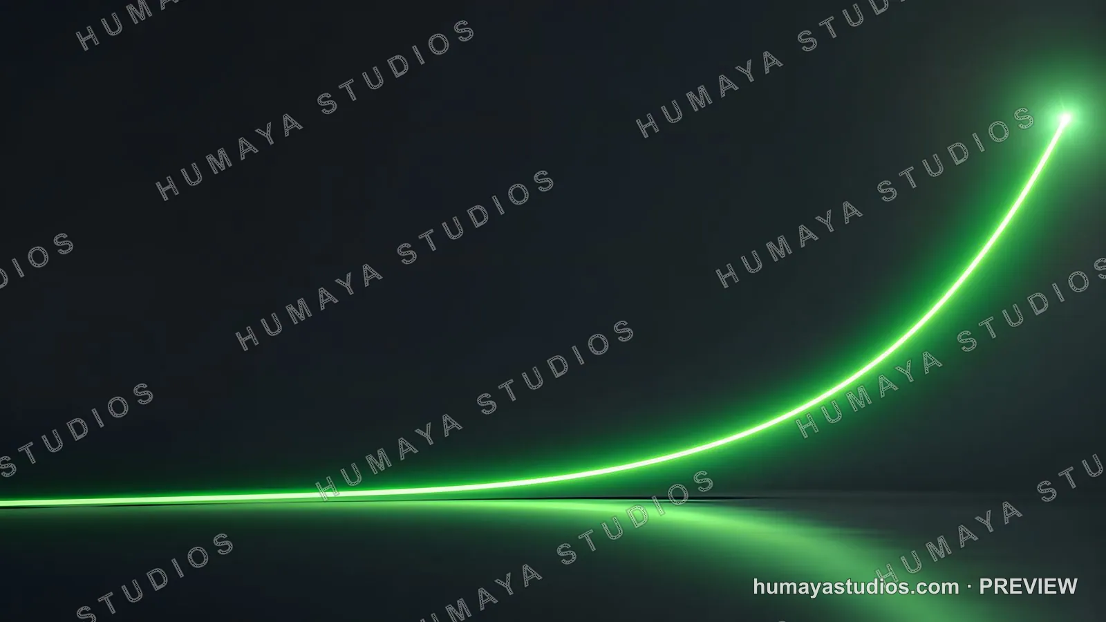 Glowing Green Laser Beam Curve Line Light Show