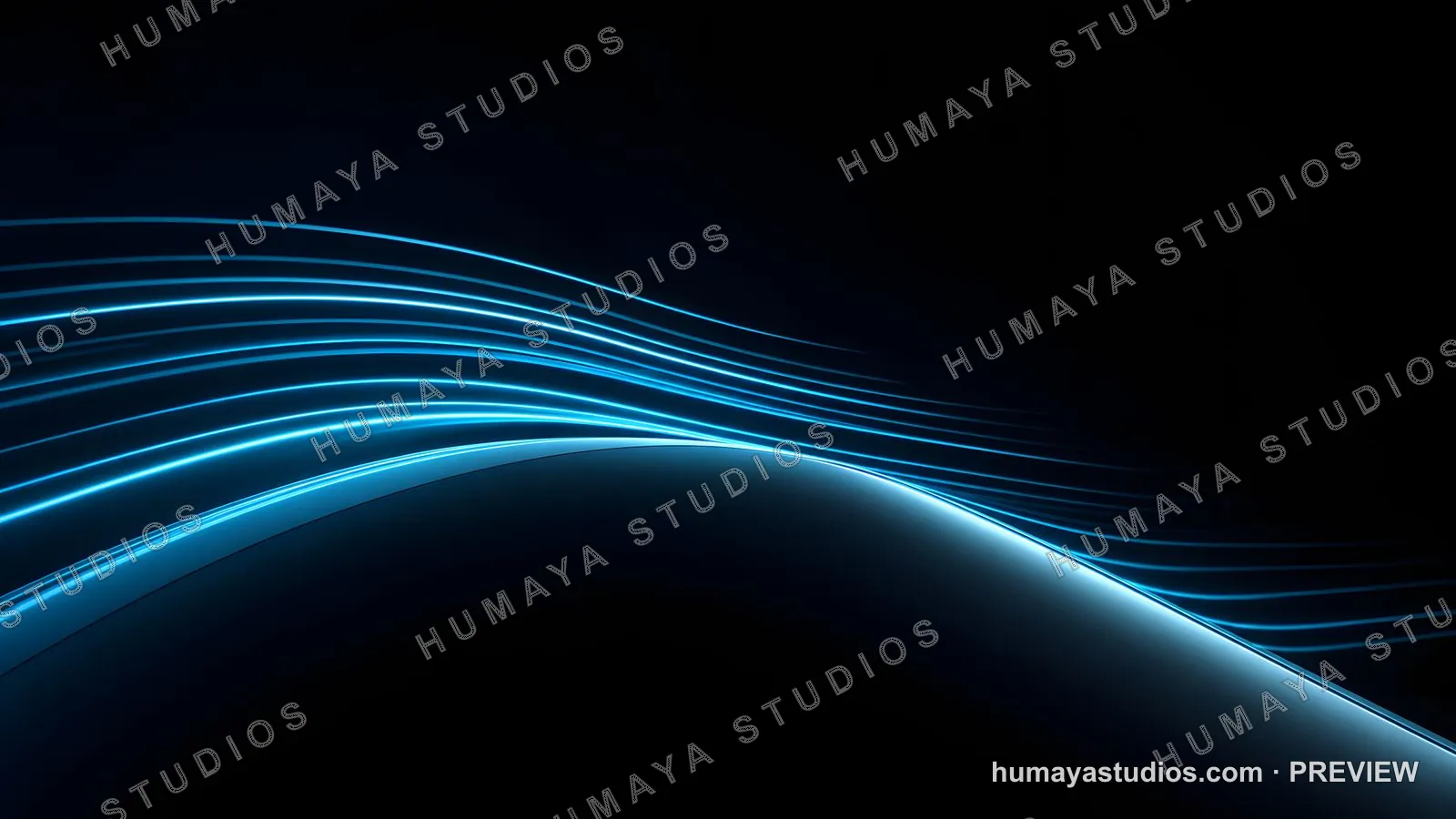 Blue neon light curves abstract background
