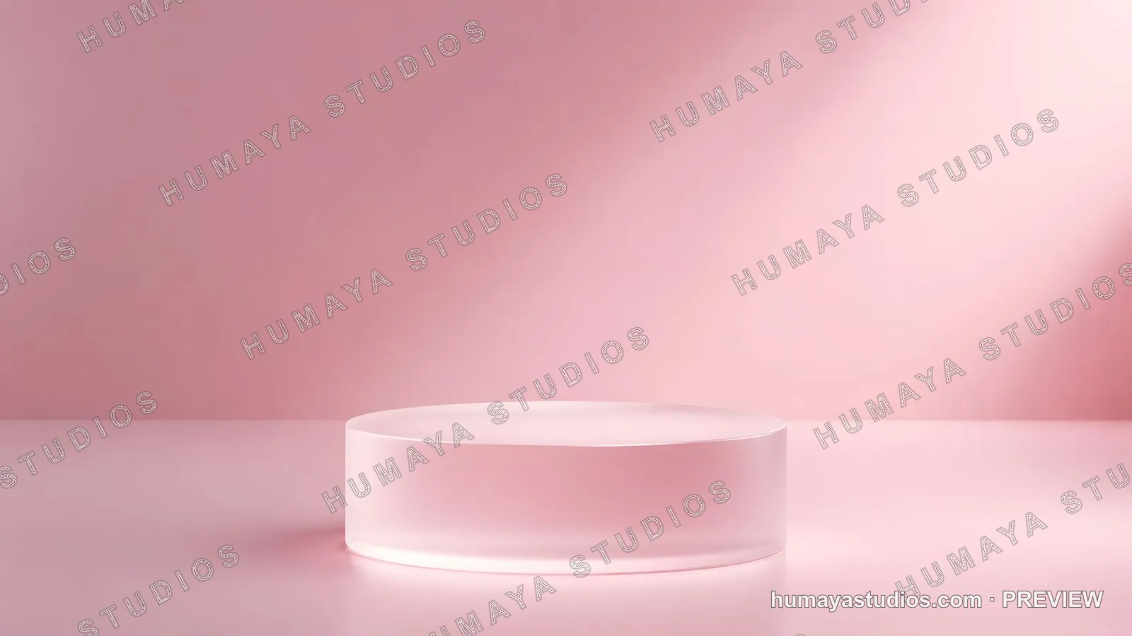 Pink Glass Podium on Monochromatic Background for Product Display