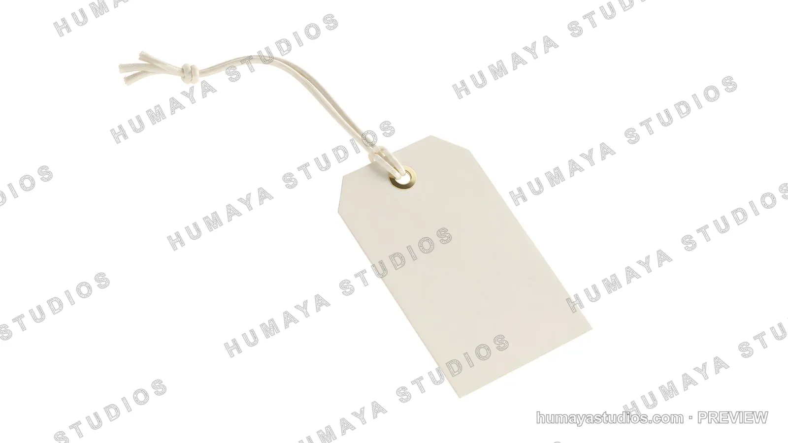 Blank white paper label tag isolated on white background