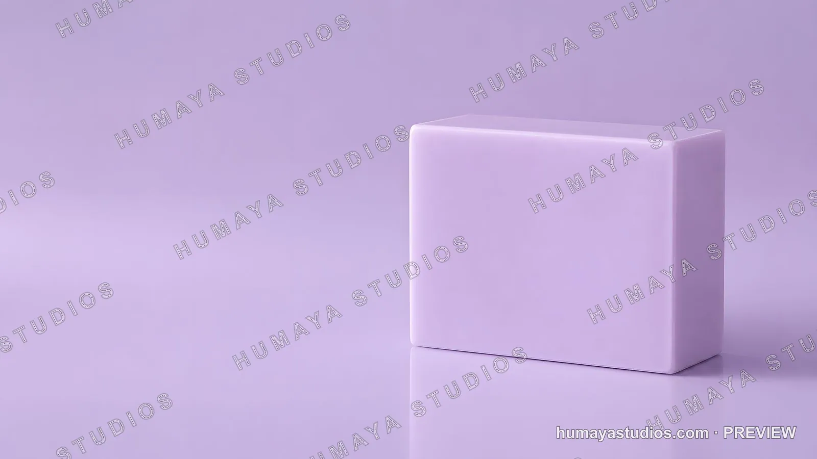 Minimalist purple rectangular pedestal on matching background
