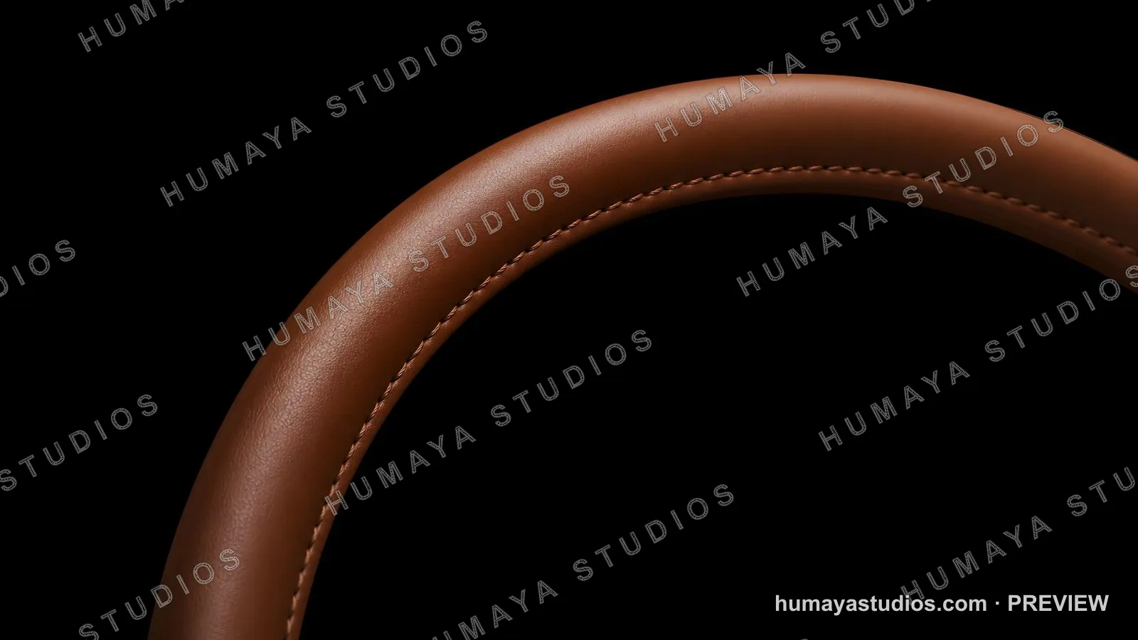 Brown Leather Handle Stitching Macro