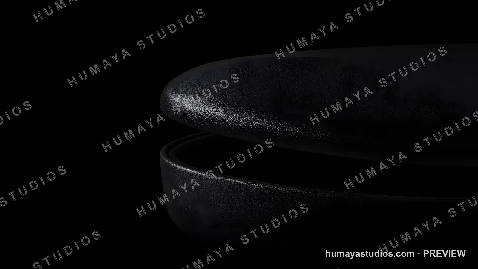 Sleek black textured case open on dark background