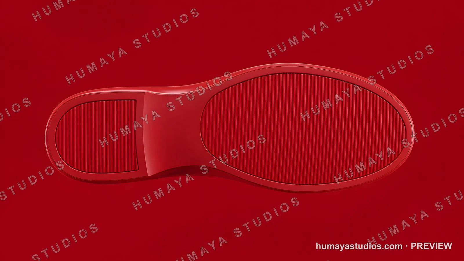 Red Shoe Sole on Red Background