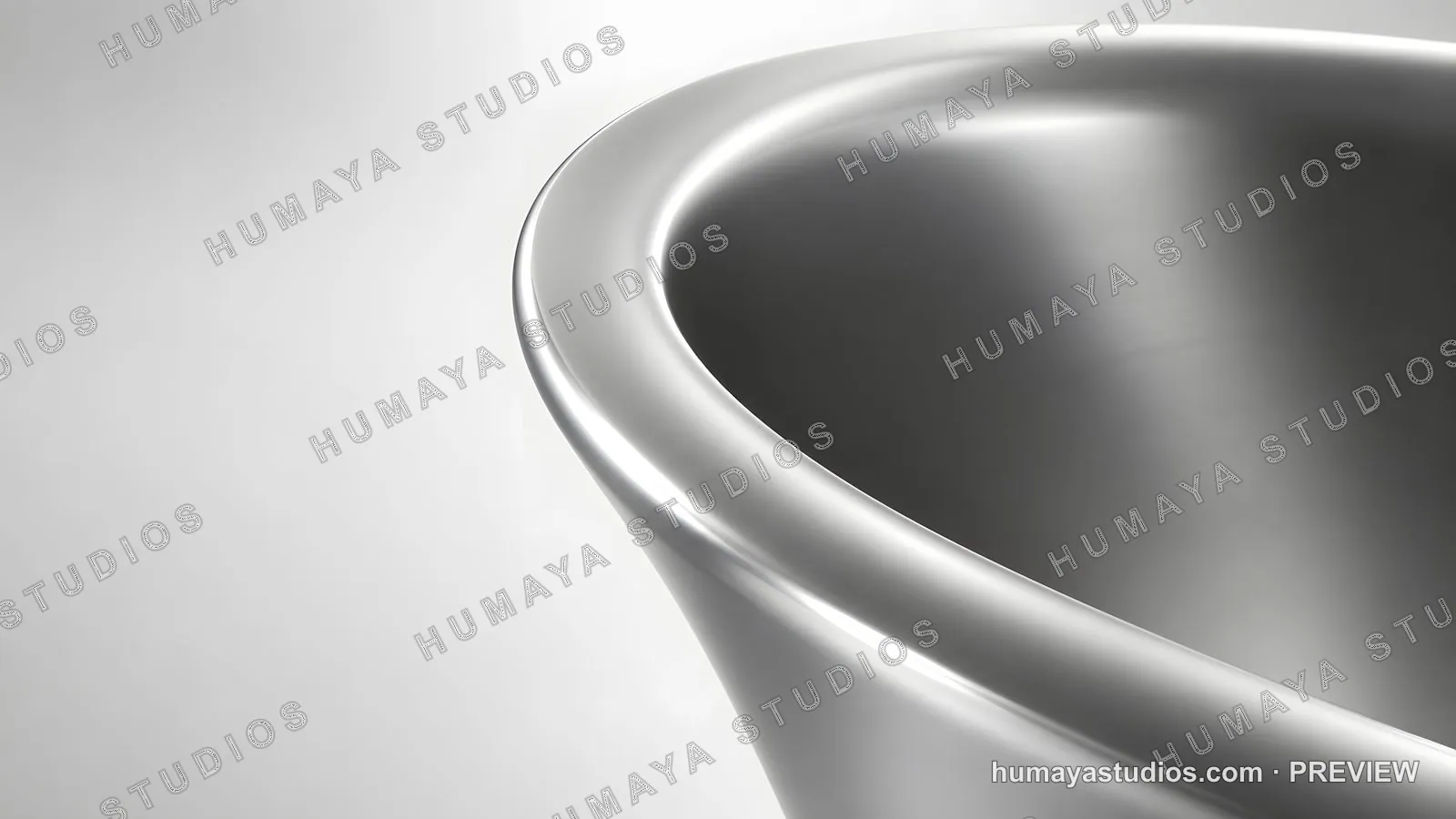 Modern Chrome Bathtub Rim Close-Up in Minimalist Interior