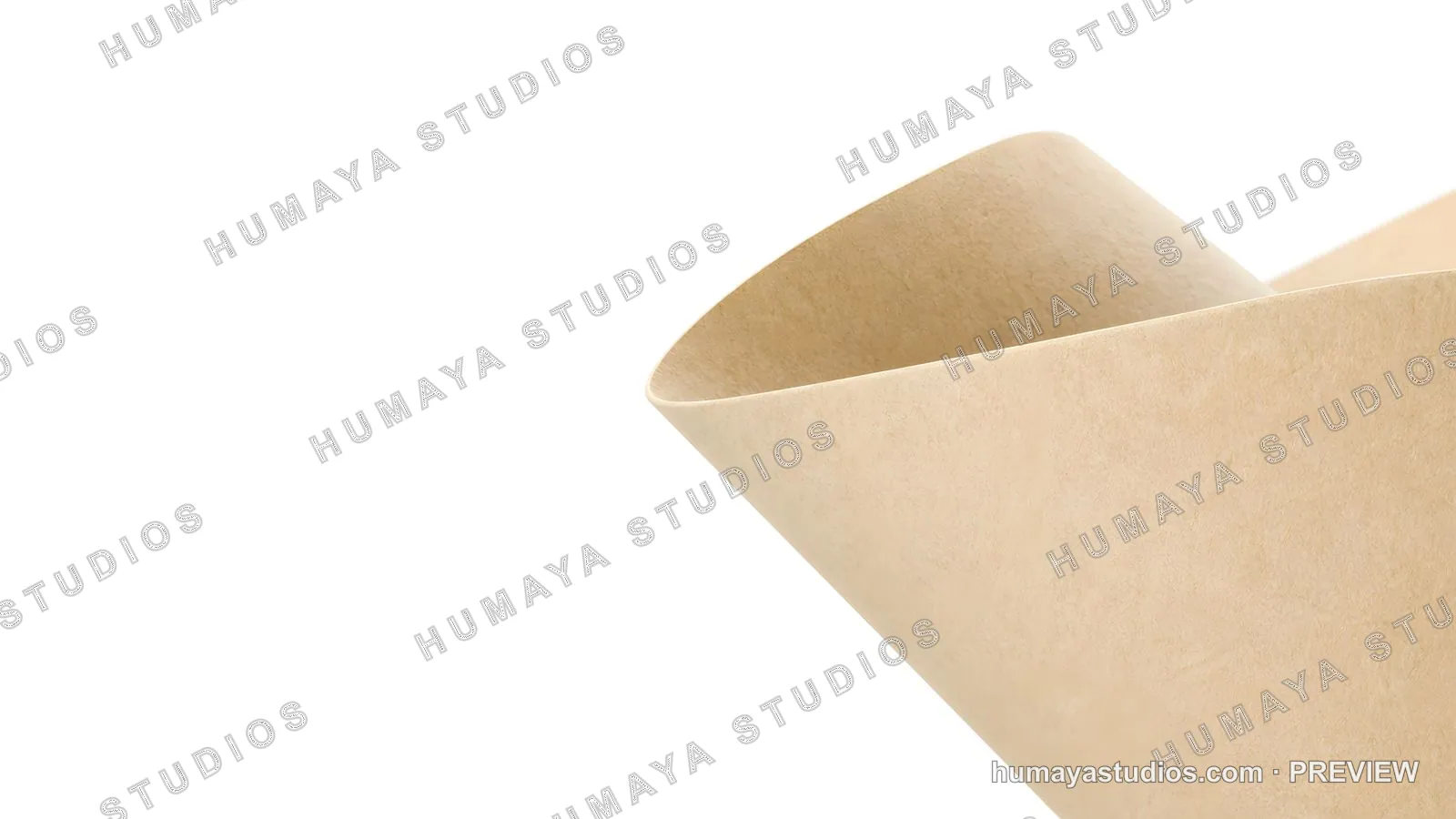 Curved brown paper sheet closeup background