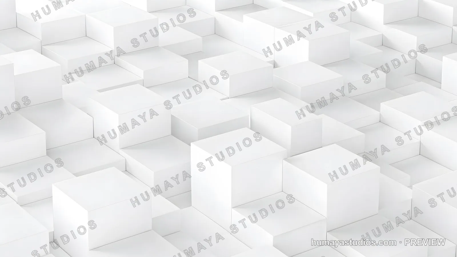 White Cubes 3D Abstract Background Geometry