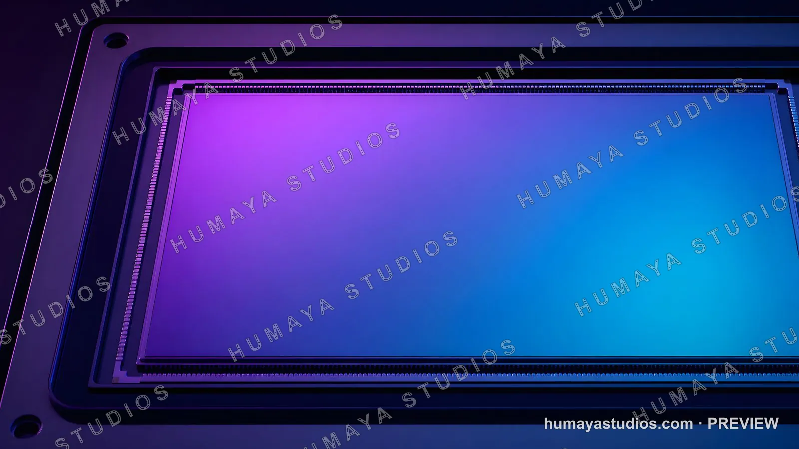 Close-up of Advanced Computer CPU Processor Chip with Blue Glow