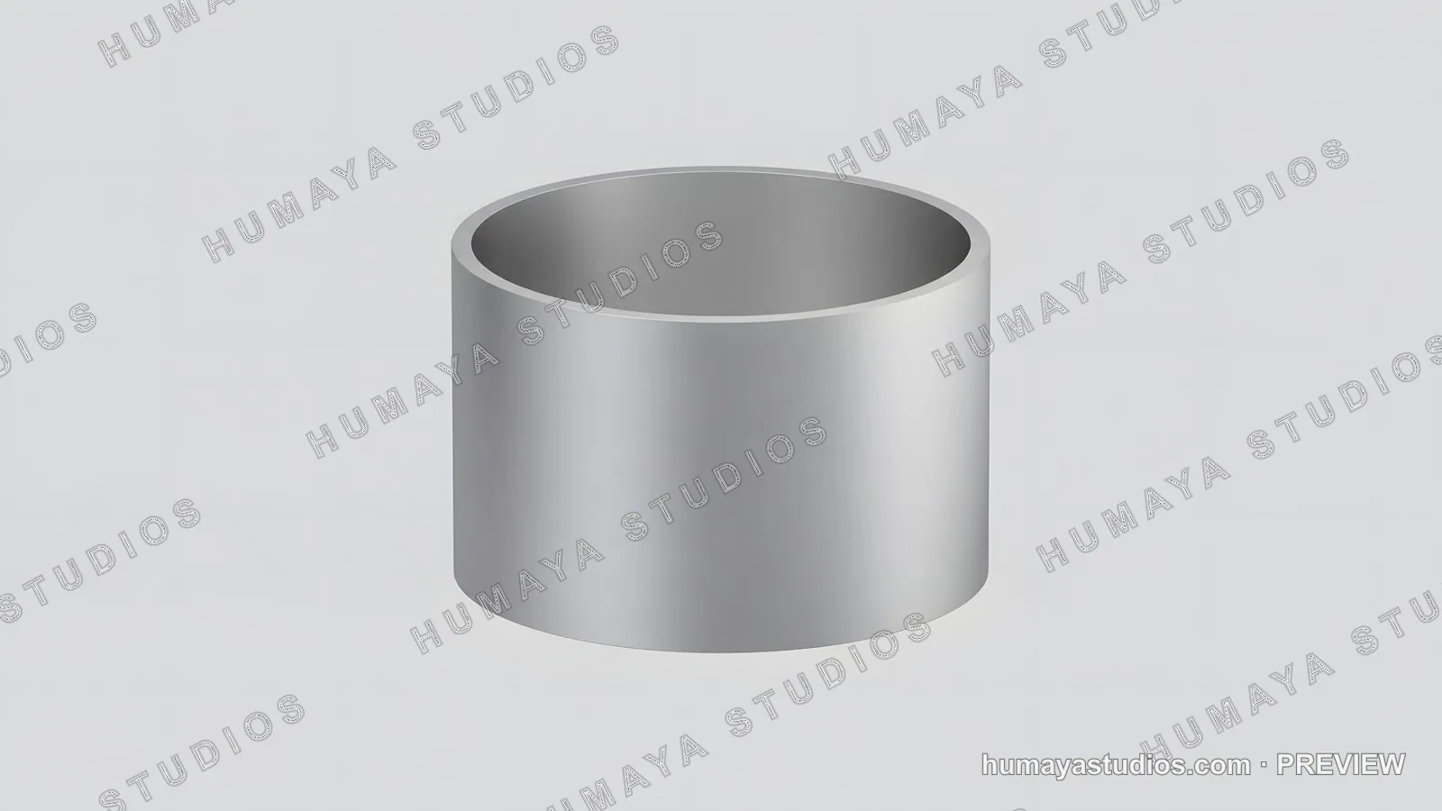 Metal ring cylinder on plain background 3d render