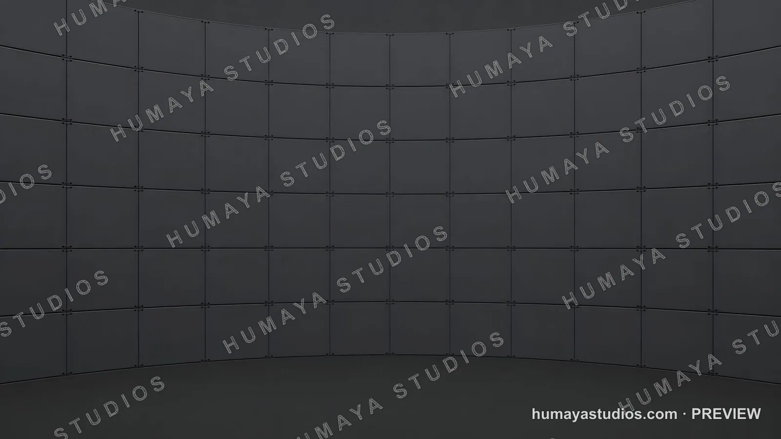 Curved Video Wall Background in Dark Studio