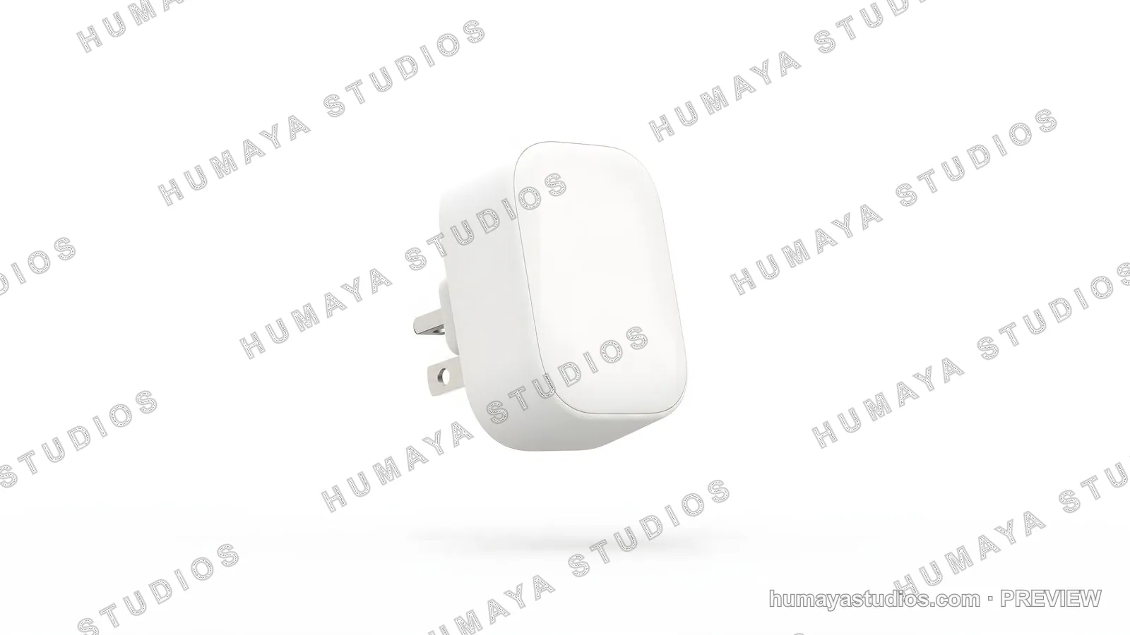 Minimalist White Wall Plug Adapter on Isolated Background