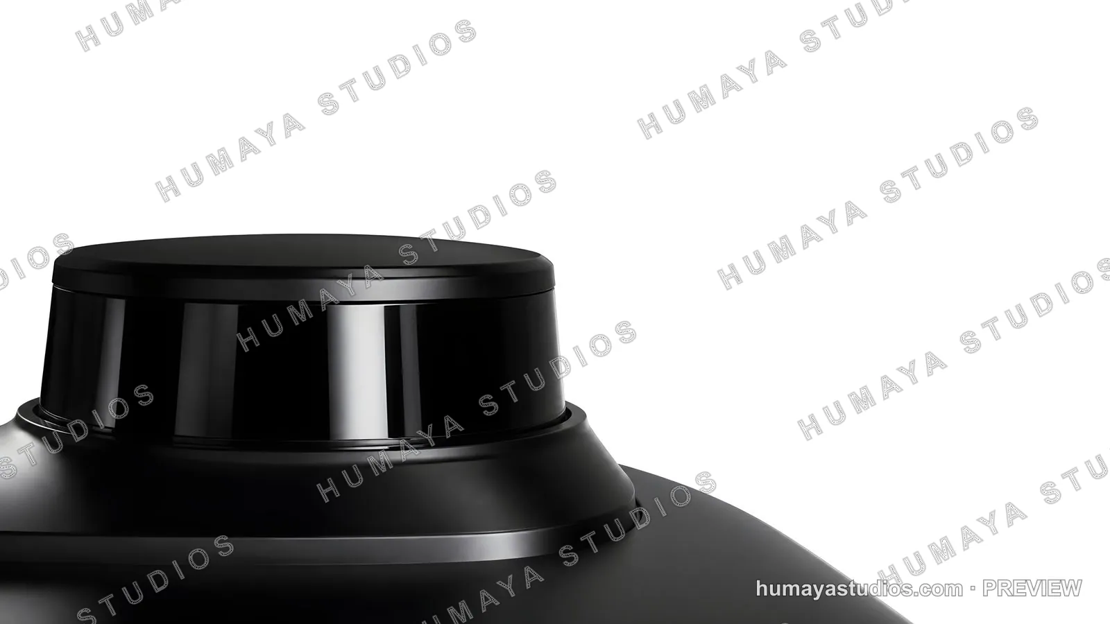 Autonomous vehicle LiDAR sensor close up on white background
