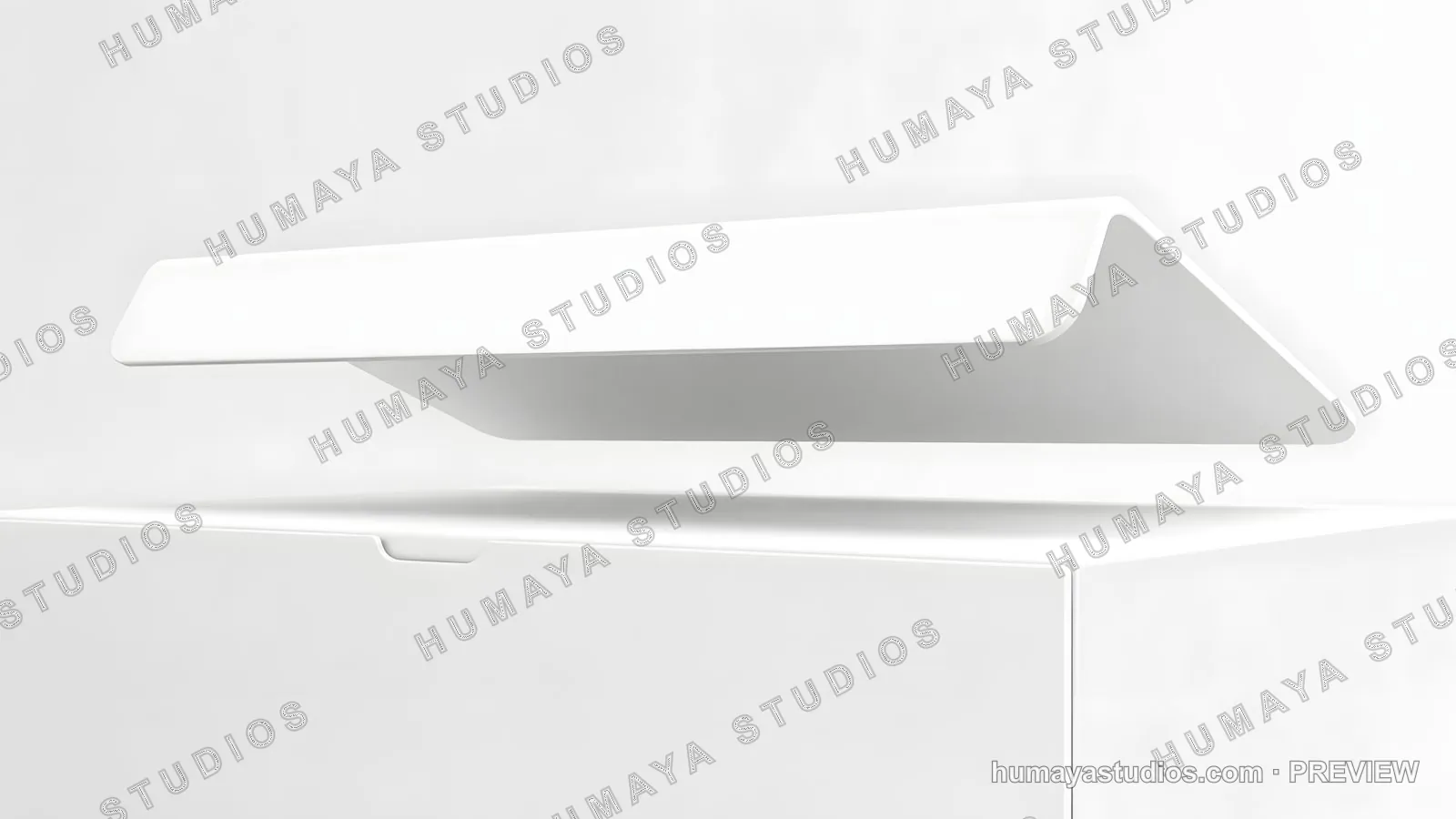 Modern White Packaging Box with Floating Lid Concept