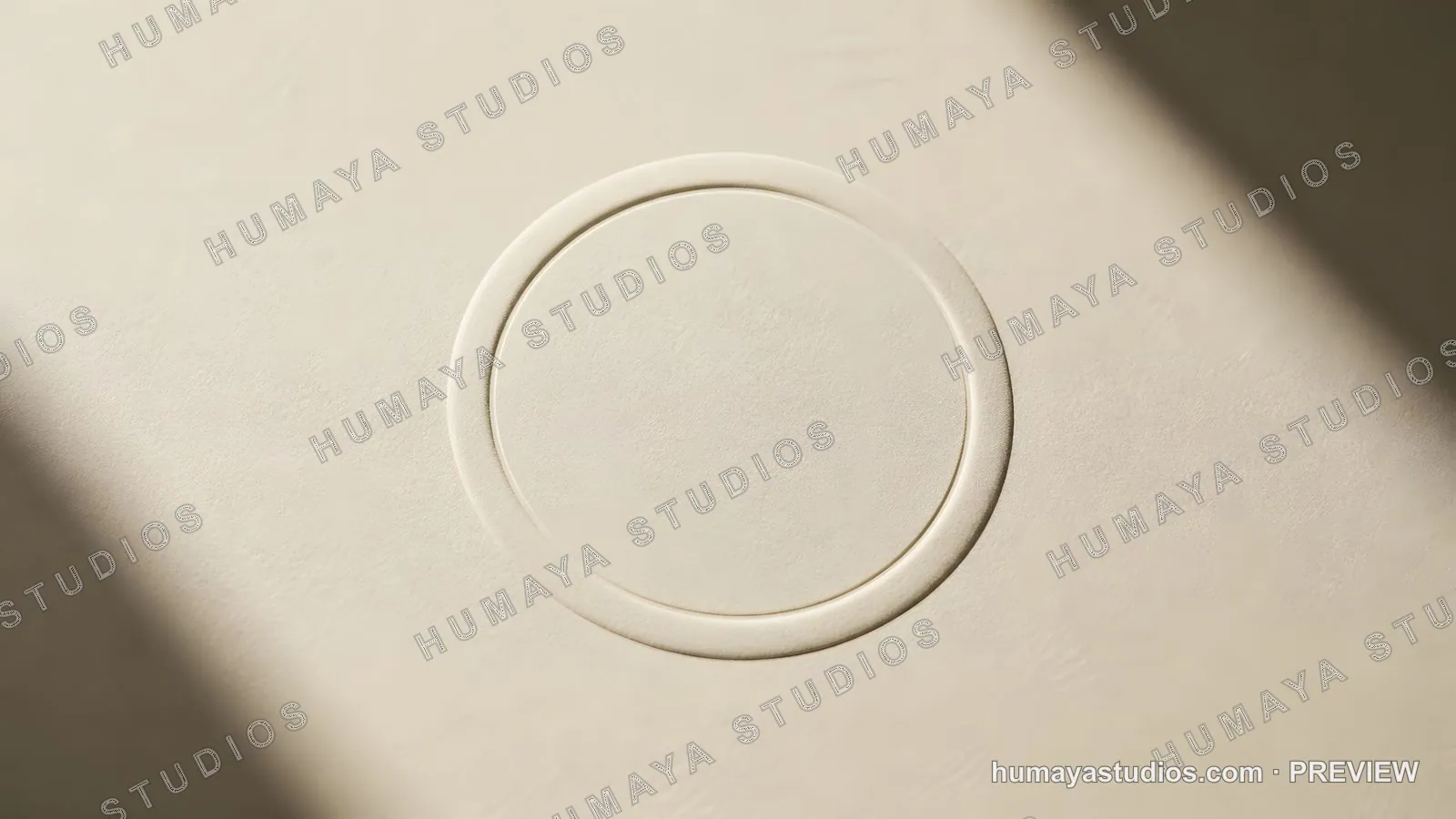 Minimalist beige paper texture with embossed round circle emblem