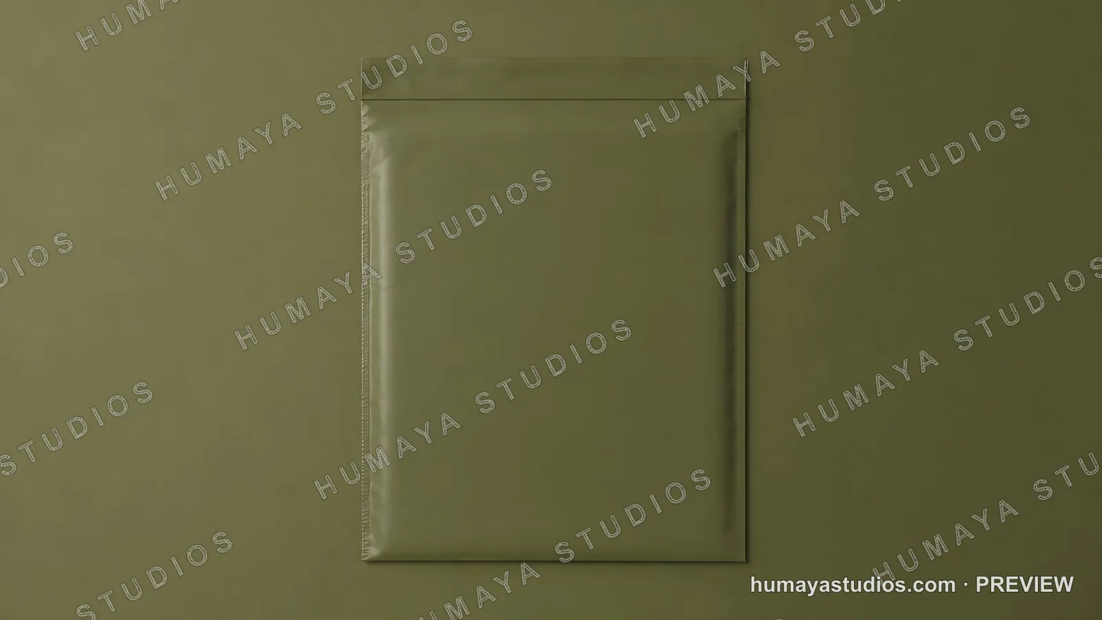 Olive Green Padded Mailer Envelope Mockup
