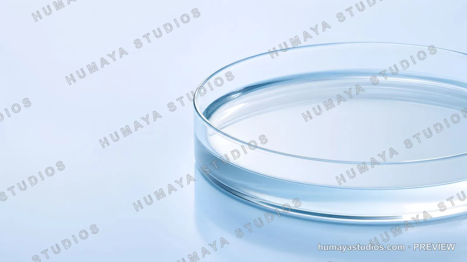Glass Petri Dish with Clear Liquid for Laboratory Research