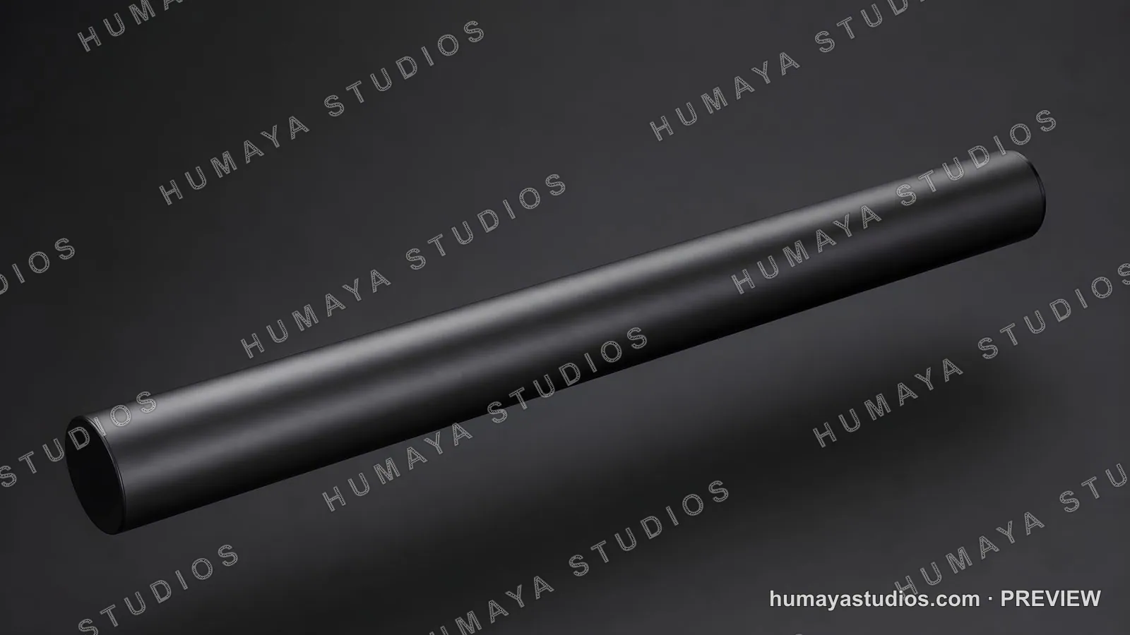 Black Cylinder Bar Geometric Shape on Dark Background